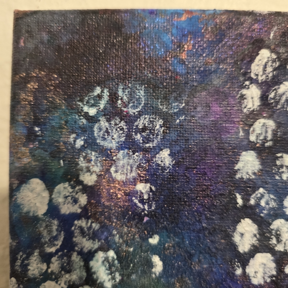 HANDCRAFTED Abstract Painting HANDPAINTED Artwork HANDMADE Wall Art Decor 8"x8" - Picture 4 of 12